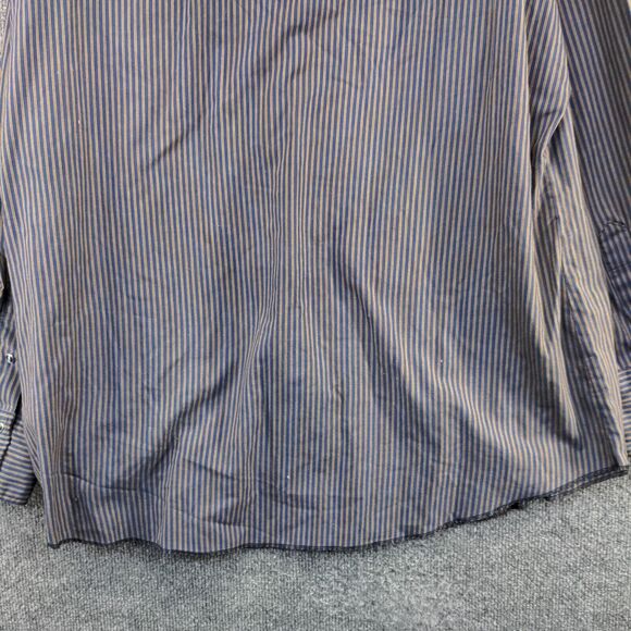 Tem Tex Men's Dress Shirt Multi Striped 18 36 Long Sleeve Pearl Snap Pockets - Picture 7 of 12